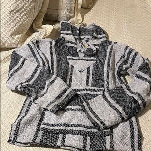 Black and White Striped Women's Sweater